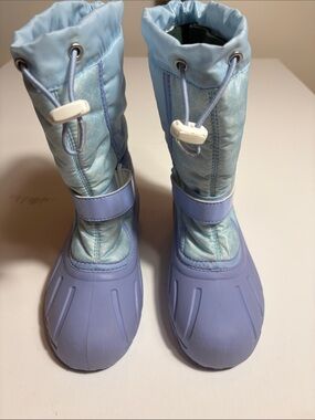 Sorel Disney Frozen Elsa Winter Snow Boots Girls Size 4 Blue Waterproof